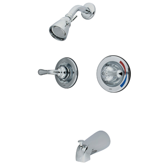 Magellan KB671 Two-Handle 4-Hole Wall Mount Tub and Shower Faucet, Polished Chrome