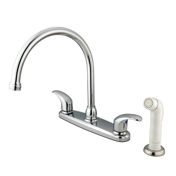 Legacy KB6791LL Two-Handle 4-Hole Deck Mount 8" Centerset Kitchen Faucet with Side Sprayer, Polished Chrome