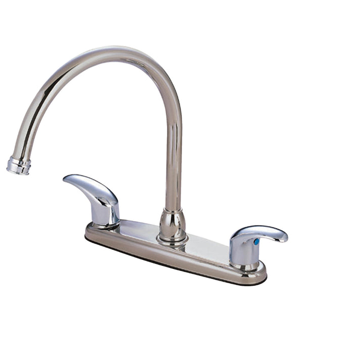 Legacy KB6797LL Two-Handle 4-Hole Deck Mount 8" Centerset Kitchen Faucet with Side Sprayer, Brushed Nickel/Polished Chrome