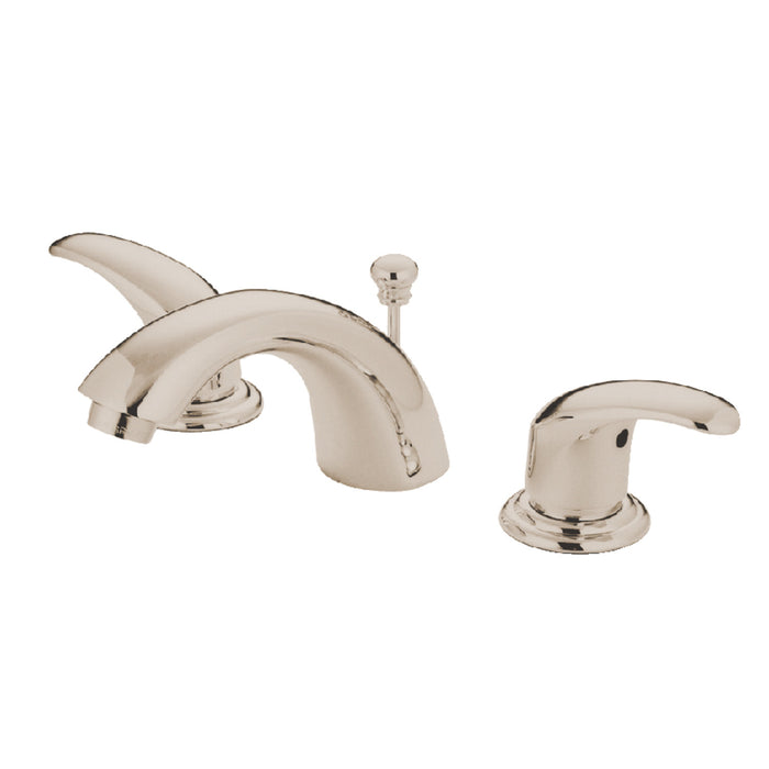 Legacy KB6958LL Two-Handle 3-Hole Deck Mount Mini-Widespread Bathroom Faucet with Plastic Pop-Up, Brushed Nickel
