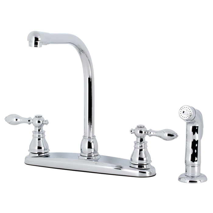 American Classic KB711ACLSP Two-Handle 4-Hole Deck Mount 8" Centerset Kitchen Faucet with Side Sprayer, Polished Chrome