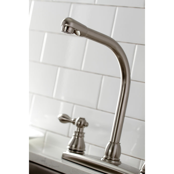 American Classic KB718ACL Two-Handle 4-Hole Deck Mount 8" Centerset Kitchen Faucet with Side Sprayer, Brushed Nickel