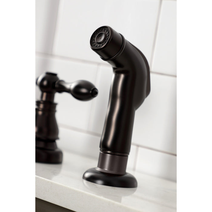 American Classic KB725ACLSP Two-Handle 4-Hole Deck Mount 8" Centerset Kitchen Faucet with Side Sprayer, Oil Rubbed Bronze