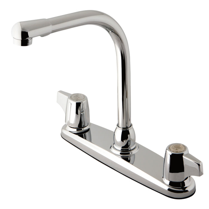 KB741 Two-Handle 2-Hole Deck Mount 8" Centerset Kitchen Faucet, Polished Chrome