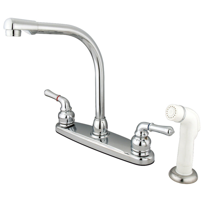 Magellan KB751 Two-Handle 4-Hole Deck Mount 8" Centerset Kitchen Faucet with Side Sprayer, Polished Chrome