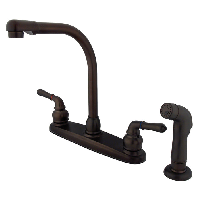 Magellan KB755SP Two-Handle 4-Hole Deck Mount 8" Centerset Kitchen Faucet with Side Sprayer, Oil Rubbed Bronze