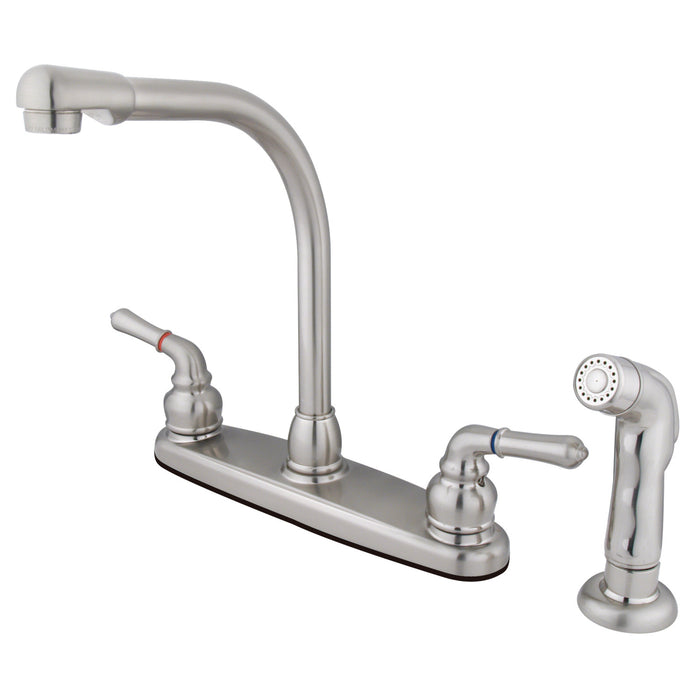 Magellan KB758SP Two-Handle 4-Hole Deck Mount 8" Centerset Kitchen Faucet with Side Sprayer, Brushed Nickel