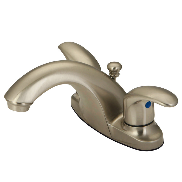 Legacy KB7648LL Two-Handle 3-Hole Deck Mount 4" Centerset Bathroom Faucet with Plastic Pop-Up, Brushed Nickel