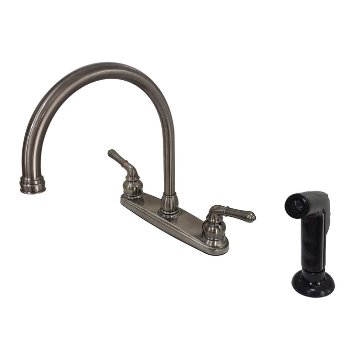 Magellan KB7900SP Two-Handle 4-Hole Deck Mount 8" Centerset Kitchen Faucet with Side Sprayer, Black Stainless