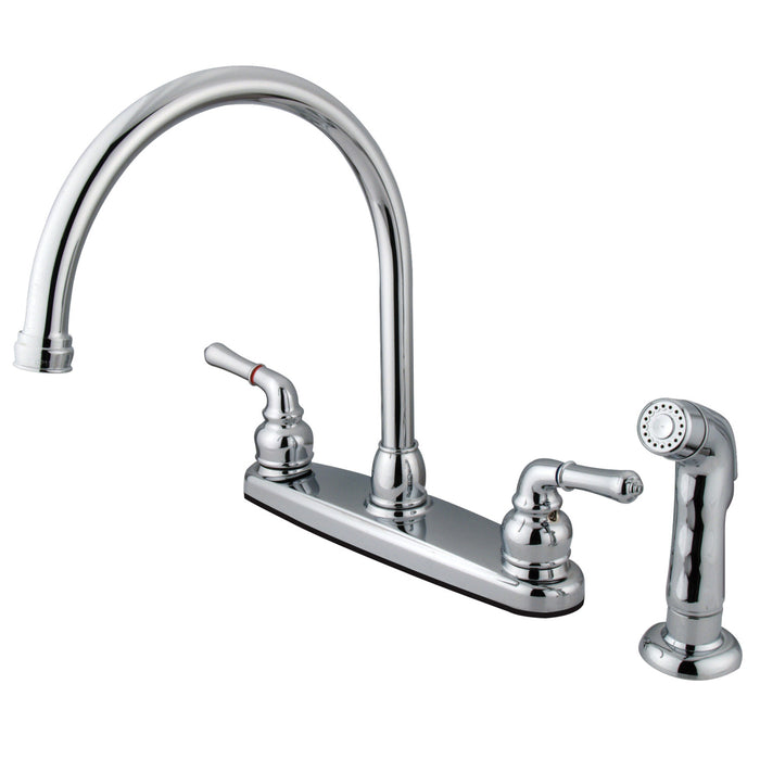 Magellan KB791SP Two-Handle 4-Hole Deck Mount 8" Centerset Kitchen Faucet with Side Sprayer, Polished Chrome