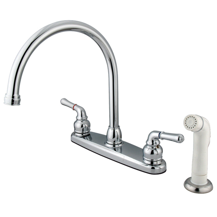 Magellan KB791 Two-Handle 4-Hole Deck Mount 8" Centerset Kitchen Faucet with Side Sprayer, Polished Chrome