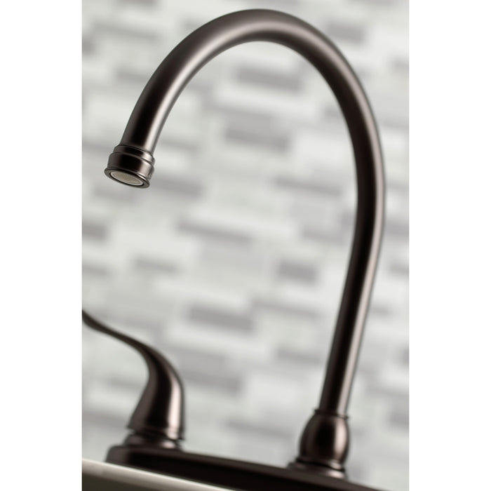 Yosemite KB795YL Two-Handle 4-Hole Deck Mount 8" Centerset Kitchen Faucet with Side Sprayer, Oil Rubbed Bronze