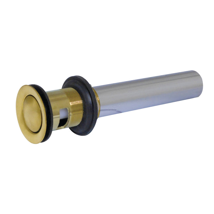 Trimscape KB8107 Brass Push Pop-Up Bathroom Sink Drain with Overflow, 22 Gauge, Brushed Brass