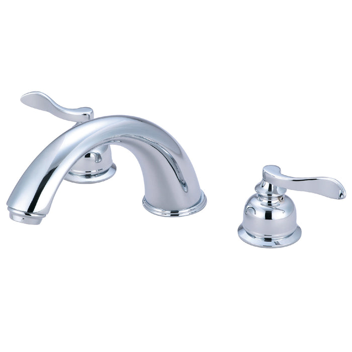 NuWave French KB8361NFL Two-Handle 3-Hole Deck Mount Roman Tub Faucet, Polished Chrome