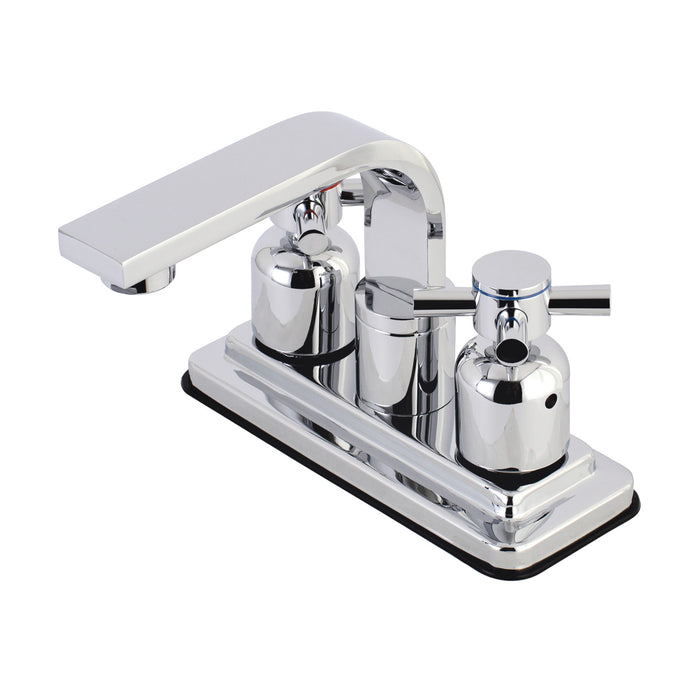 Concord KB8461DX Two-Handle 2-Hole Deck Mount 4" Centerset Bathroom Faucet with Push Pop-Up, Polished Chrome