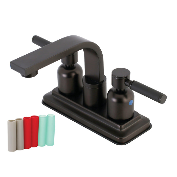 Kaiser KB8465DKL Two-Handle 2-Hole Deck Mount 4" Centerset Bathroom Faucet with Push Pop-Up, Oil Rubbed Bronze