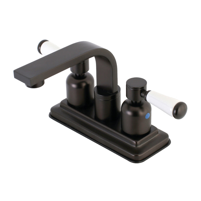 Paris KB8465DPL Two-Handle 2-Hole Deck Mount 4" Centerset Bathroom Faucet with Push Pop-Up, Oil Rubbed Bronze