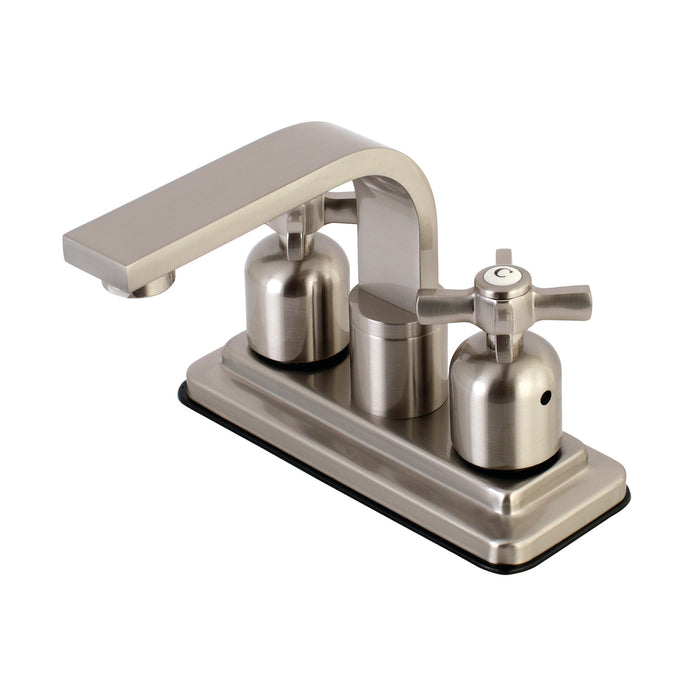 Millennium KB8468ZX Two-Handle 2-Hole Deck Mount 4" Centerset Bathroom Faucet with Push Pop-Up, Brushed Nickel