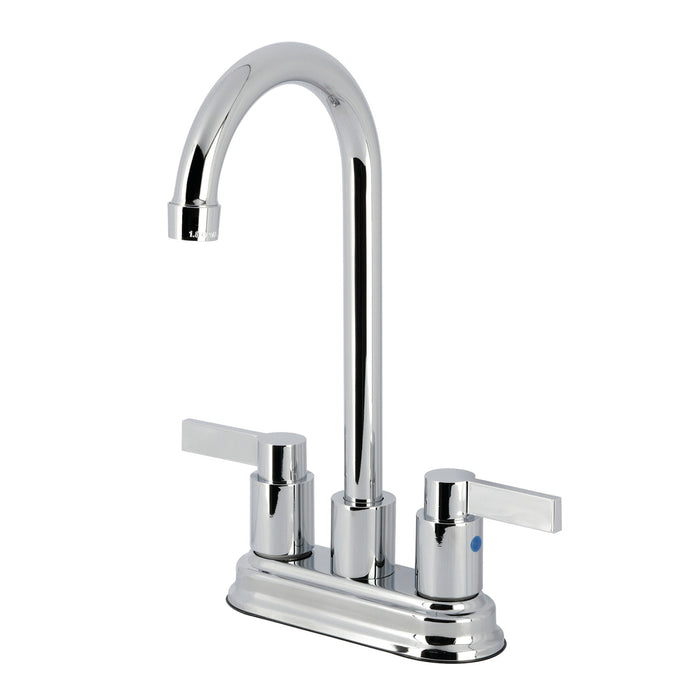 NuvoFusion KB8491NDL Two-Handle 2-Hole Deck Mount Bar Faucet, Polished Chrome
