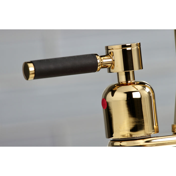 Kaiser KB8492DKL Two-Handle 2-Hole Deck Mount Bar Faucet, Polished Brass