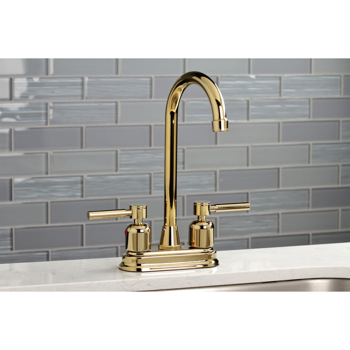 Concord KB8492DL Two-Handle 2-Hole Deck Mount Bar Faucet, Polished Brass