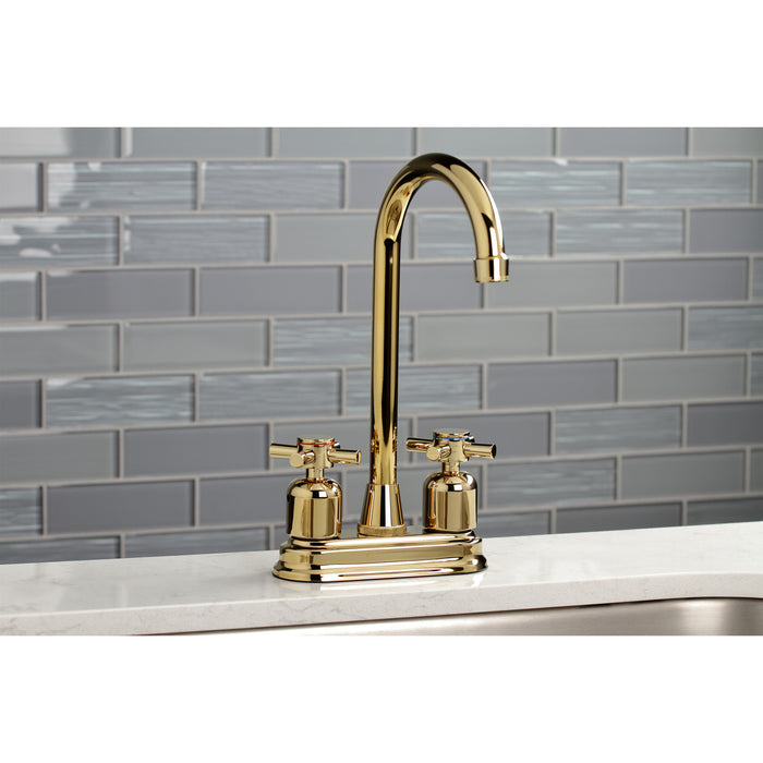 Concord KB8492DX Two-Handle 2-Hole Deck Mount Bar Faucet, Polished Brass