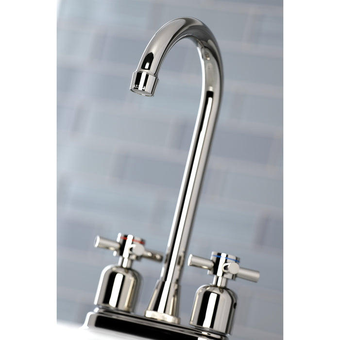 Concord KB8496DX Two-Handle 2-Hole Deck Mount Bar Faucet, Polished Nickel