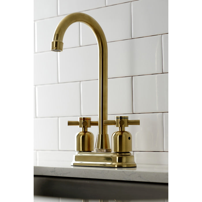 Concord KB8497DX Two-Handle 2-Hole Deck Mount Bar Faucet, Brushed Brass