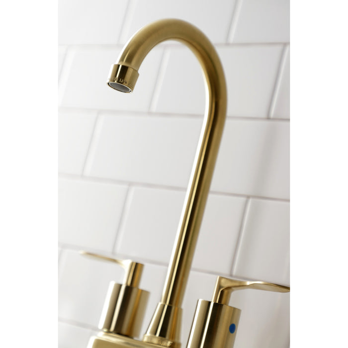 Serena KB8497SVL Two-Handle 2-Hole Deck Mount Bar Faucet, Brushed Brass
