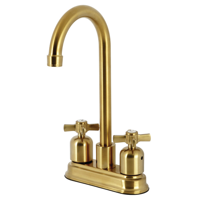 Millennium KB8497ZX Two-Handle 2-Hole Deck Mount Bar Faucet, Brushed Brass