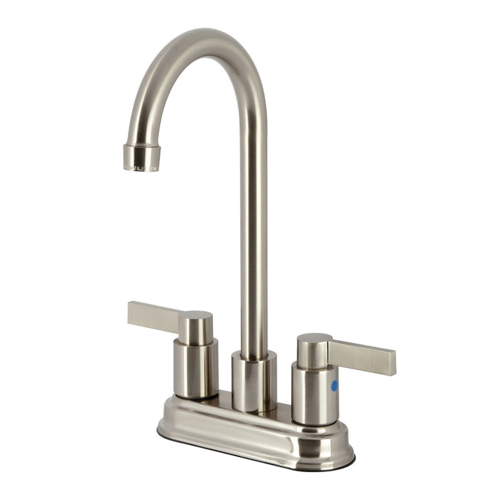 NuvoFusion KB8498NDL Two-Handle 2-Hole Deck Mount Bar Faucet, Brushed Nickel
