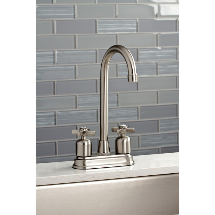 Millennium KB8498ZX Two-Handle 2-Hole Deck Mount Bar Faucet, Brushed Nickel