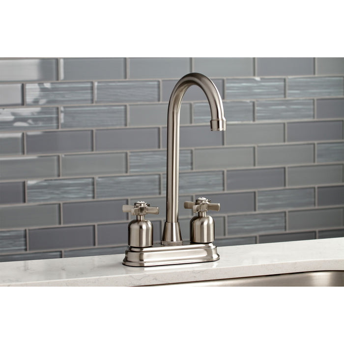 Millennium KB8498ZX Two-Handle 2-Hole Deck Mount Bar Faucet, Brushed Nickel