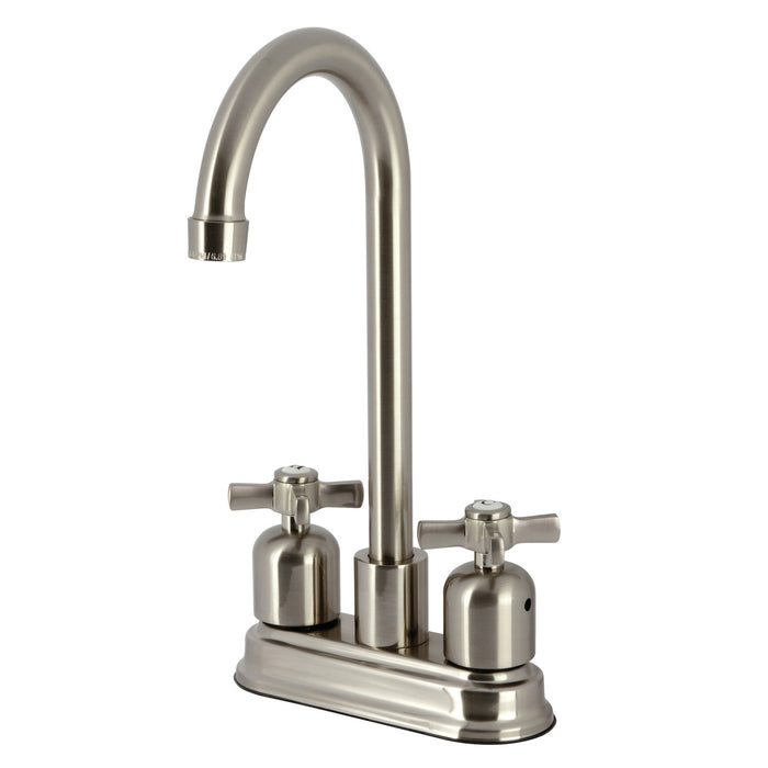 Kingston Brass Millennium KB8498ZX Two-Handle 2-Hole Deck Mount Bar Faucet,  Brushed N