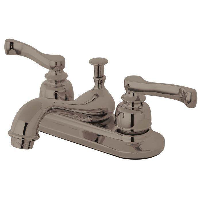 Royale KB8608 Two-Handle 3-Hole Deck Mount 4" Centerset Bathroom Faucet with Plastic Pop-Up, Brushed Nickel