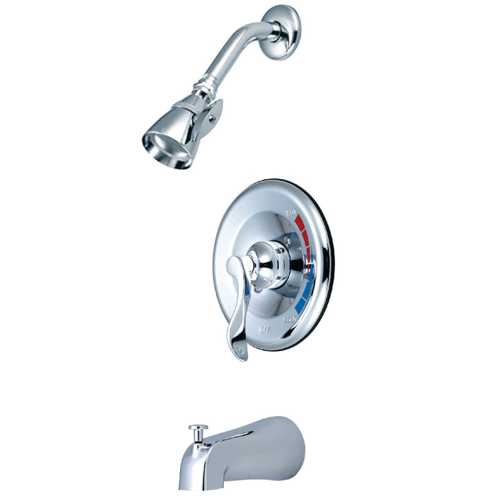 Kingston Tulare KB8631DFL - NuWave Single-Handle Pressure Balanced Tub and Shower Faucet, Polished Chrome