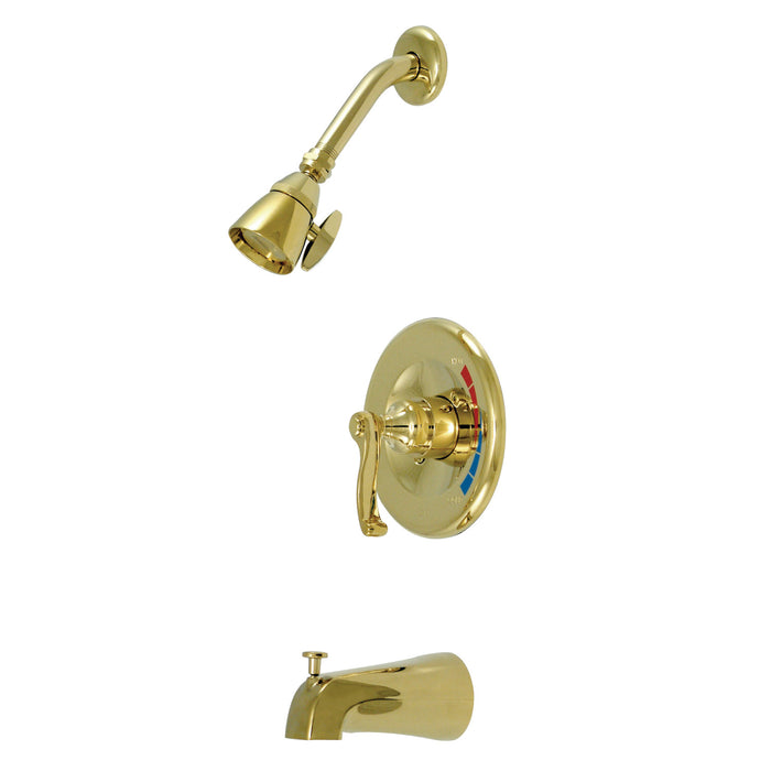 Royale KB8632FLT Single-Handle 3-Hole Wall Mount Tub and Shower Faucet Trim Only, Polished Brass