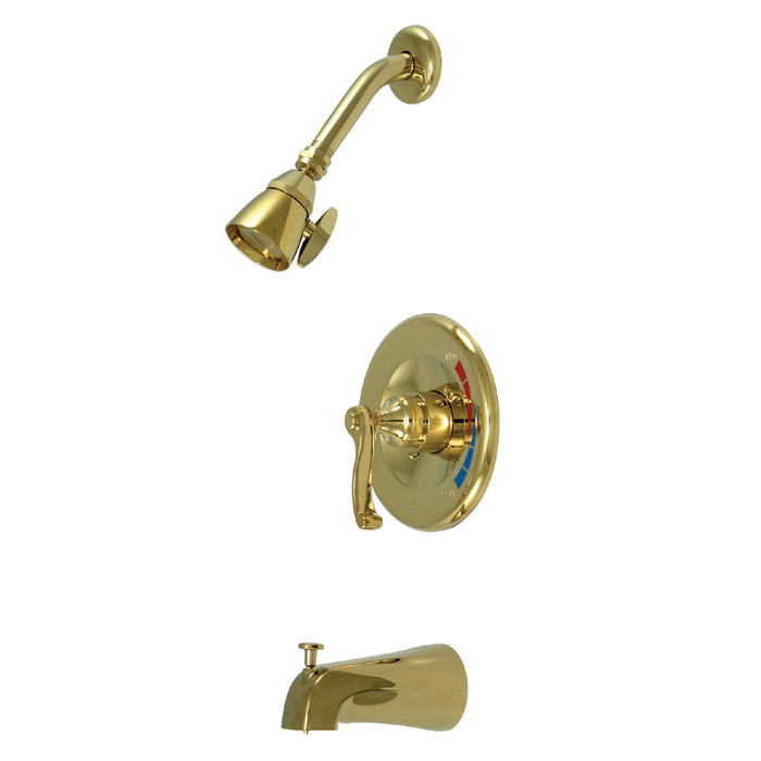 Royale KB8632FL Single-Handle 3-Hole Wall Mount Tub and Shower Faucet, Polished Brass