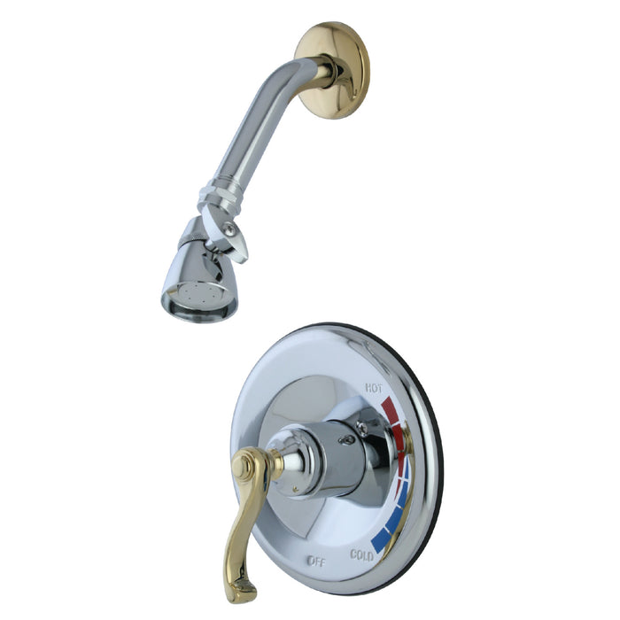 Royale KB8634FLSO Single-Handle 2-Hole Wall Mount Shower Faucet, Polished Chrome/Polished Brass