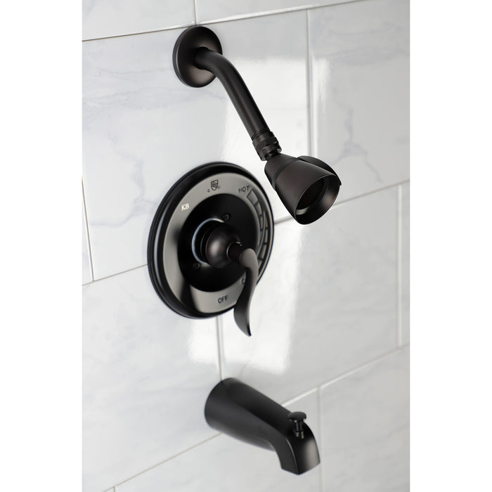 Kingston Tulare KB8635DFL - NuWave Single-Handle Pressure Balanced Tub and Shower Faucet, Oil Rubbed Bronze