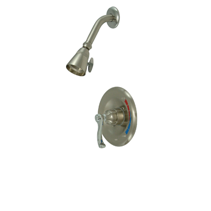 Royale KB8637FLSO Single-Handle 2-Hole Wall Mount Shower Faucet, Brushed Nickel/Polished Chrome