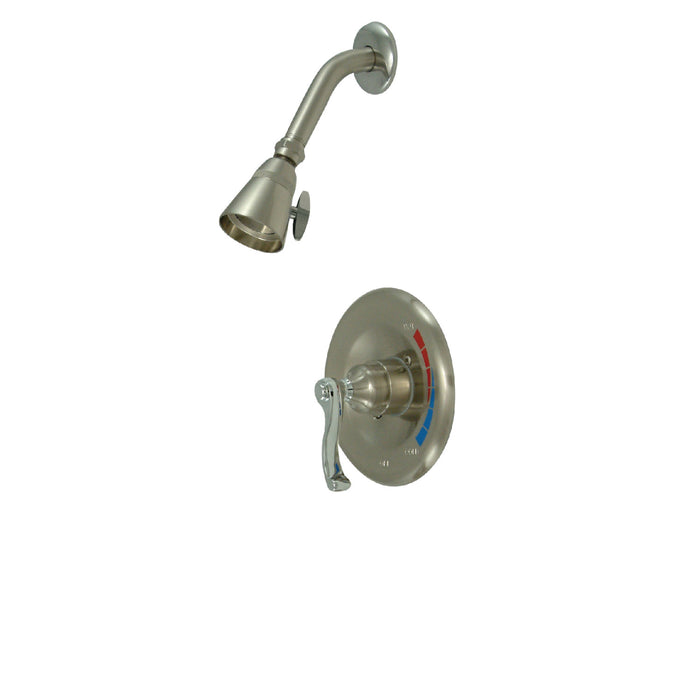 Kingston Tulare KB8637FLSO - Royale Single-Handle Pressure Balanced Shower Faucet, Brushed Nickel/Polished Chrome