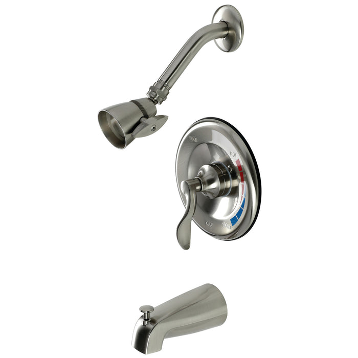 NuWave KB8638DFL Single-Handle 3-Hole Wall Mount Tub and Shower Faucet, Brushed Nickel