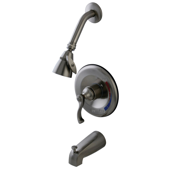 Kingston Tulare KB8638FL - Royale Single-Handle Pressure Balanced Tub and Shower Faucet, Brushed Nickel