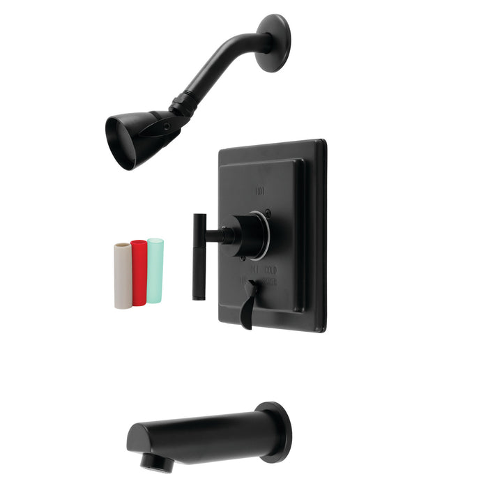 Kingston Sona KB86500CKL - Kaiser Single-Handle Pressure Balanced Tub and Shower Faucet, Matte Black