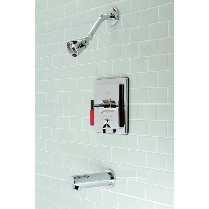 Kingston Sona KB86510CKL - Kaiser Single-Handle Pressure Balanced Tub and Shower Faucet, Polished Chrome