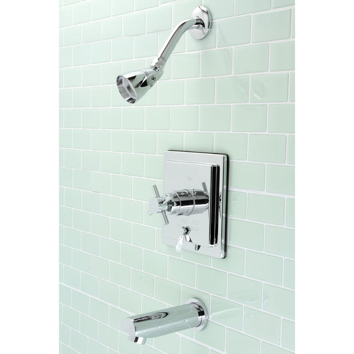 Kingston Sona KB86510DXSingle-Handle Pressure Balanced Tub and Shower Faucet, Polished Chrome