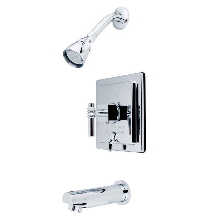Kingston Sona KB86510QL - Milano Single-Handle Pressure Balanced Tub and Shower Faucet, Polished Chrome