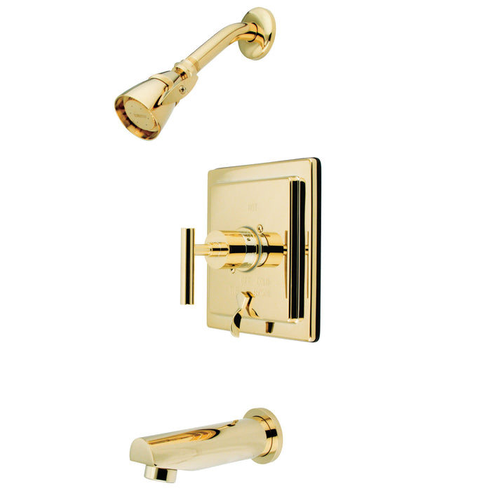 Manhattan KB86520CML Single-Handle 3-Hole Wall Mount Tub and Shower Faucet, Polished Brass