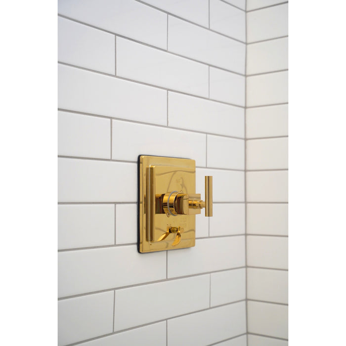Claremont KB86520CQL Single-Handle 3-Hole Wall Mount Tub and Shower Faucet, Polished Brass
